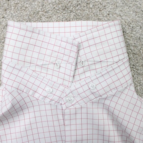 State & Liberty Shirt Men Medium Red/White Athletic Fit 4 Way Stretch L/S Button - Picture 14 of 15